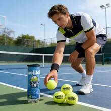 3pcs/Can Training Tennis Balls, Multi-Functional Tennis Balls, Vacuum Packed, High Cost Performance, Help Improve Your Tennis Skills. High Resilience, Durable And Abrasion Resistant. - Yellow - View 3