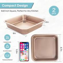 Tendencia8  1 Molde Rectangular Para Pasteles Bandejas Para HornoCalidad premium - Dorado - Ver 7