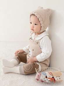 5/3双装加厚针织防滑爬行护膝，恐龙和大象图案，适合婴幼儿，爬行和走路时防摔。 - 彩色 - 查看 7