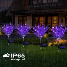 1pc Purple Lavender Solar Powered LED Outdoor Waterproof Lawn Light, Suitable For Patio, Street, Shopping Mall, Party Decor, Valentine's Day, Ramadan - Solar-powered Lavender Lamp - View 2