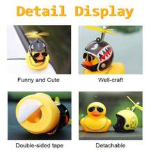 Pato de Goma con Casco para Bicicleta con Hélice Luminosa - Negro - Ver 3