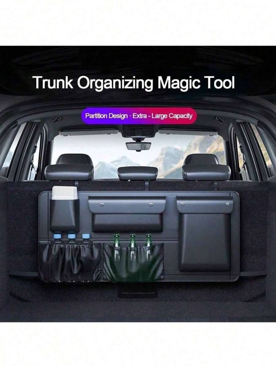 1pc Car Storage Bag, Car Organizer Box, Trunk Storage Bag, Multi-Function Car Organizer Bag, Outdoor Miscellaneous Storage Box - A - View 1