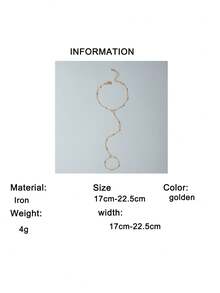 1pc Fashionable Metal Chain Linked Finger Bracelet For Women, Suitable For Party, Gathering, Gift - 29942-g - View 9