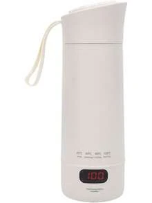 Hervidor eléctrico de viaje, pequeño calentador de agua de 400 ml con 4 ajustes de temperatura, pantalla digital, cepillo de limpieza, taza térmica portátil para coche - 1 - Ver 10