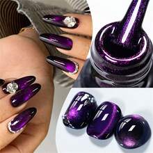 MEET ACROSS 1 lọ sơn gel móng tay mắt mèo màu tím vàng kim, 7ml, sơn gel mắt mèo từ tính siêu bóng, sơn gel UV bán vĩnh cửu, dễ tẩy, dùng để làm móng nghệ thuật tại nhà và tiệm làm móng. - Nhiều màu - Xem 3