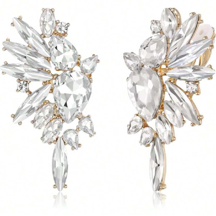 Bridal Fashion Earrings - Mint Blue - View 1