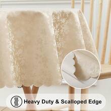 Round Table Cloth, Waterproof Heavy Duty Vinyl Tablecloths, Wipeable Washable Table Cover For Kitchen And Dining Room (Beige, 70inch X 70inch) - Beige70inchRound - View 5