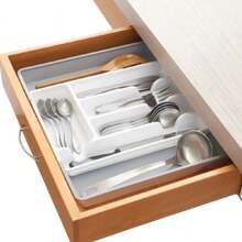 TendenciaPorta Charola Organizador De Cubiertos Para Cajon Cucharas BlancoCalidad premium - Blanco - Ver 9