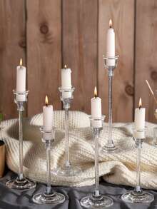 1pc/Set European Style Acrylic Candle Holder. Dining Table Candle Cup, Wedding Decoration, Candlelight Dinner Fashionable Acrylic Candle. Can Be Used For Room Decor, Home Decor, Dining Table Decor, Gift For Best Friend, Winter Gift, Thanksgiving, Christmas, Halloween. - Multicolor - View 14