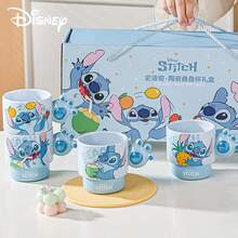 Disney Official Authentic Stitch Handle, Fun Cup, Cute Ceramic Water Cup, High Beauty Breakfast Milk Cup Gift - Multicolor - View 1