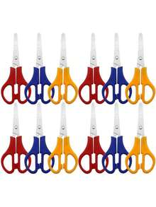 EstiloTendenciaTofficu Tijeras Escolares Para NiñOs Con Escala, 12 Piezas, 13.2 Cm, Punta Redonda, Acero Inoxidable, Colores Surtidos, Para Manualidades, Diy, Oficina Y HogarCalidad PremiumVersióN Mejorada - 1 - Ver 1