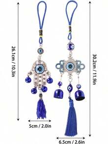 EstiloPssopp Adorno De Ojo Azul Turco, 2 Uds., Colgante De Ojo Azul Turco, Adorno Colgante De Pared Turco Para ProteccióN De La Suerte, Accesorios De JoyeríAVersióN Mejorada - 1 - Ver 2