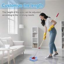 Mop Handle For Ocedar, Mop Handle For O Cedar, Spin Mop Replacement Handle For O Cedar, 4-Section Spin Mop Handles And Base For Ocedar, 30" To 58" Mop Stick Pole Handle And Base For Ocedar Spin Mop - ColorB - 查看 4