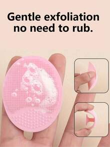 16件装 - 新款椭圆形硅胶洁面刷，吸盘按摩洁面刷，柔软亲肤，多种颜色可选，旅行必备 - 彩色 - 查看 4