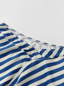 Women Y2k Striped Midi Wrap Skirt Casual Elegant Solid/Stripe/Plaid Print Asymmetrical Low Waist Flowy Long Skirt Beach Vacation A-Line Skirts Streetwear - 藍色 - 查看 8