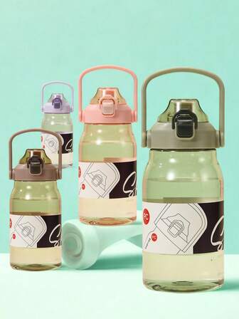 1 styck, vattenmugg med lock och sugrör, 33,82 oz/1000 ml hållbar mugg, bärbar plastvattenflaska, dryckesmugg, sommardrycksredskap, köksredskap, lämplig för camping, resor, utomhussport och skolbruk, födelsedagspresent