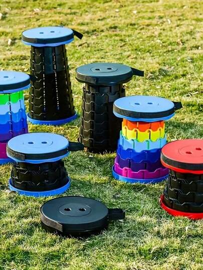 Banqueta Banco Retrátil Portátil com Alça Telescópica Banquinho Dobrável Ajustável Pesca Camping