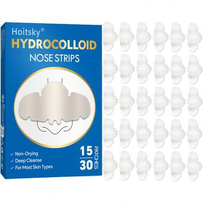 [Alkoholfritt näsplåster] 30/15 stycken hydrogel-näsplåster | Alkoholfritt, smaklöst, vattenbaserat gelmaterial, används för att effektivt rengöra näshuden