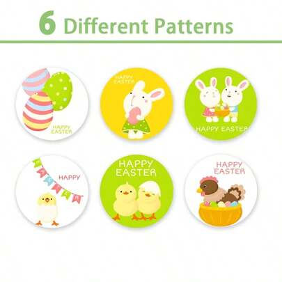 120pcs Cartoon Easter Egg Stickers | Rabbit Sticker Labels, 1.5 Inch Paper Decorative Seals, Cartoon Easter Egg Rabbit Stickers Suitable For Easter Gift Wrapping, Cards, Beer Bottles, Candy Bags, Party Supplies