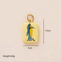 1件装 INS 不锈钢时尚 DIY 樱桃靴爱心小屋太阳小鱼郁金香花鸭吊坠，18K 镀金，防水防褪色，DIY 首饰配件，项链配件，手链配件，耳环配件，钥匙扣配件，包包配件，女士首饰配件，钱包配件，吊坠，礼品 - 彩色 - 查看 11