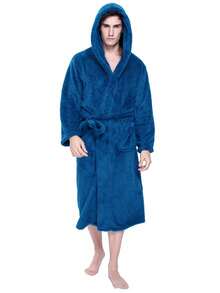 1pc Unisex Bathrobe, Long Robe, Loungewear Robe, Kimono, Sleepwear, Suitable For Men And Plus Size Women, Casual Home, Spa, Salon Use, Gift Bathroom Decor - Multicolor - View 2