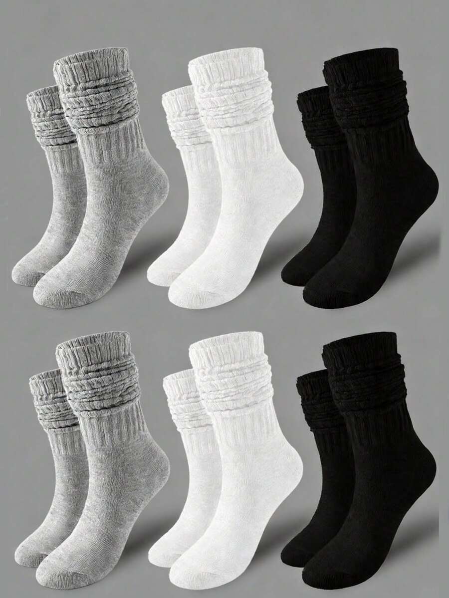 6pcs/10pcs Autumn/Winter Knitted Socks, Hollow Knit Socks, Ankle Socks, Men's Tight Fit Mid-Calf Socks, Tight Fit Long Socks, Autumn - Multicolor - View 1