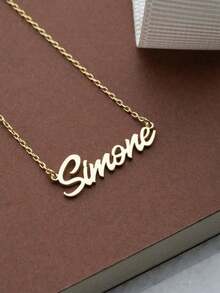 1PC Personalized Children Boys And Girls Simple Name Stainless Steel Necklace ,Customized For Delicate Gift For Kids, Baby Shower,Back To School Winter Gift Ideas Boy Girl Valentine's Day,Mother's Day Gift,Multi-Functional,Ornamental,Letter,Stylish,Modern,Colorful,Cute,Adorable,Casual,Custom,Personalised,Unique,Customized,Ideal Gifts For Him,Ideal Gifts For Her,Easy Comfort,Birthday Gift