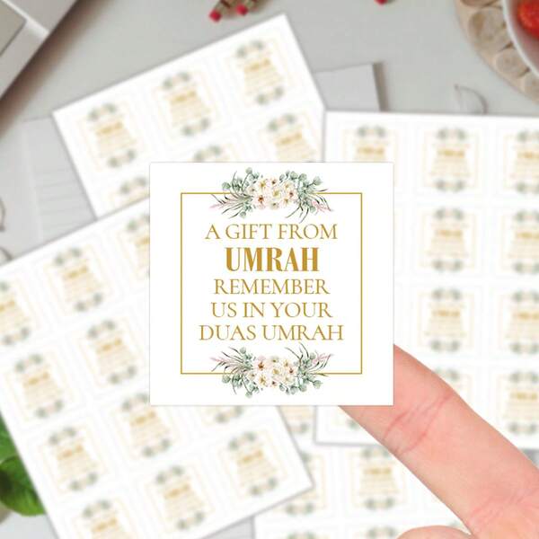 120pcs/10sheets Square Umrah Mubarak Labels Stickers, Islamic Muslim Gift Tags Stickers For Present Box, Candy Bag, Envelope Seal & Party Favors, Perfect For Hajj & Umrah Gift Decoration