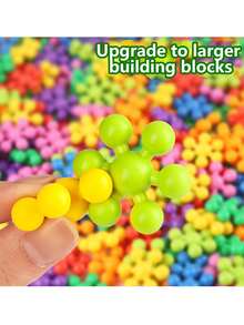 600 PCS Building Blocks Connect Toys,Interlocking Solid Plastic Educational Toys Sets For Preschool Kids Boys And Girls Aged 3+, Promote Fine Motor Skills And Sensory Development. - Multicolor - View 4