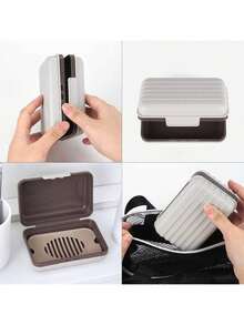 EstiloTendencia2 Pack Prueba De Fugas Jabonera De Viaje, Jaboneras Para BañOcon Bandeja De Drenaje, Jabonera Portat Adecuado Para Viajes, Camping, Actividades Al Aire Libre, Gimnasio, BañO(Gris+Rosa)Calidad PremiumVersióN Mejorada - 1 - Ver 5