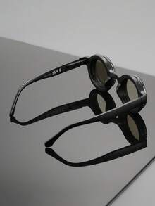 Rotatable Frame Fashion Glasses, Stylish & Versatile, Wide Leg Design, Suitable For Outdoor, Driving, Costume - Multicolor - View 4