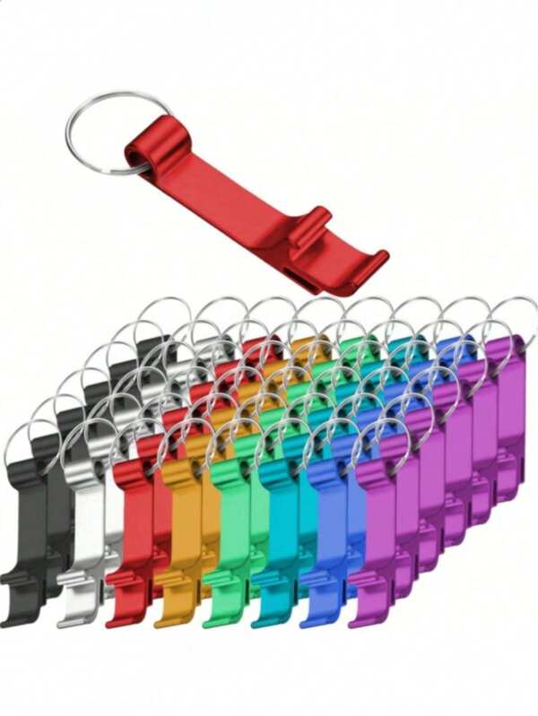Deschizător de sticle colorat din aluminiu 5/10/20/30/50 buc, breloc deschizător de sticle de suc/bere, mic cadou pentru prieteni și familie, cadou promoțional, cadou de petrecere, cadou de nuntă, potrivit pentru bucătărie/nuntă/bar/petrecere
