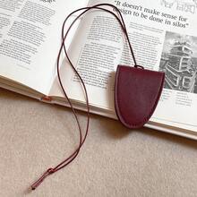 A Minimalist Outfit With A Unique Shape, Fashion Accessories, Neck Hanging Mini Bag, Exquisite Design Mini Crescent Bag Necklace For Women - 14#項鍊-咖色 - 查看 6