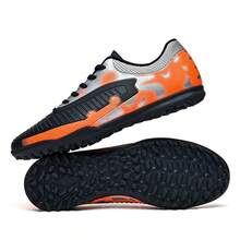 男士足球鞋，男女通用足球鞋，轻便专业运动训练室内足球鞋，适用于人造草坪足球场，五人制足球鞋 - 黑色 - 查看 3