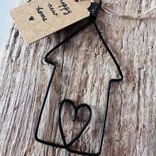 Decoração de parede em formato de casa de metal para o Dia dos Namorados - Miniatura para casa, cartão de felicitações DIY, ideal para inauguração de casa, casamento, chá de bebê, decoração aconchegante para a parede - Material de metal durável, presente para o Dia dos Namorados - Multicolorido - Ver 7