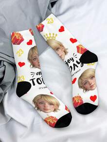 【DIY】定制内裤，赠送定制袜子，趣味表情替换内裤，舒适面料，送给朋友/伴侣/爱人的礼物，派对/生日礼物 - 黑色 - 查看 5