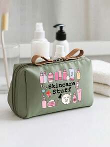 Women's & Cute Beauty Skincare Travel Organizer - Lightweight Foldable Cosmetic & Toiletry Bag With Zipper Closure, ,Lightweight Foldable Storage Bag,Women's Portable Travel Toiletries Bag, Lipstick Bag, Coin Purse, Large Makeup Storage For Daily Use, Spa, Vacation - Durable Gift-Worthy For Skincare Routine - Multicolor - View 9