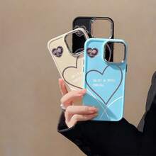 Resistente a quedas amor ser amado UV impressão silicone macio plating metálico Capinha Capa Para Apple i p h o n e 11 12 13 14 15 16 17 pro max 14 15 16 PLUS 17 AIR x xr xs max anti-impacto design minimalista protetora minimalista antiarranhões que se encaixa perfeitamente cases P9559 - Branco - Visão 7