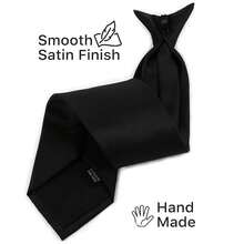 Boxed-Gifts Clip On Ties For Men - Premium Black Solid Color Clip On Tie,ExtraLong-24inch,Black - 黑色 - 查看 5