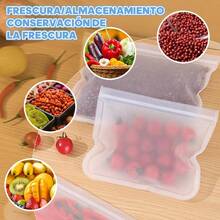 bolsas silicona reutilizables 10 Piezas10 Bolsas de Silicona para Alimentos bolsa silicona reutilizable bolsa de silicona bolsas de silicona para congelar alimentos Tres combinaciones - como en la foto - Ver 4