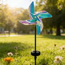 GCTECHING 1pc New Solar Powered Windmill Lawn Light, Outdoor Lawn Light, Swaying And Rotating With Wind, Outdoor Garden Decor, Yard Lawn Backyard Solar LED Windmill Light - Solar Windmill Lights - View 6