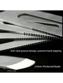 EstiloTendenciaWUTA - Cuchillo De Piel De Acero Inoxidable, Cuchillo Adelgazante De Piel, DiseñO Profesional, Corte Afilado Para Manualidades, Corte De Piel (Redondo/Plana/Inclinada Y Diestro/Zurdo)Calidad PremiumVersióN Mejorada - 1 - Ver 3