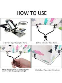 Estilo4 Piezas Sujetadores De SáBanas Ajustables Correas Antideslizantes Correas De Soporte De SáBanas De Cama Colchones EláSticos Sujetadores De Sujetadores De SáBanas(Negro)VersióN Mejorada - 1 - Ver 7