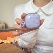 极简紫色蝴蝶结挂环耳机盒，兼容华为Freebuds 7i、新款Freebuds Clip 2、Freebuds SE3、Freebuds 5i、Pro 3，可爱韩版耳机盒