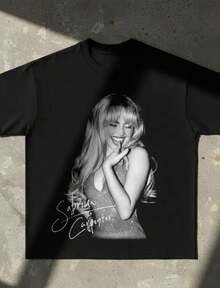 Carpenter Vintage T-Shirt, Hip-Hop Music Shirt, Short N' Sweet Tour Tee, Rapper Shirt, Sabrina Merch, Streetwear, Gift For Him & Her - 黑色 - 查看 1