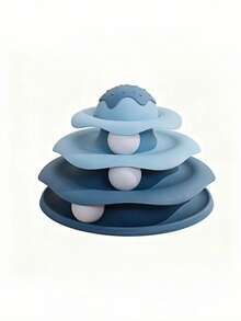 1个装冰淇淋造型猫玩具，互动娱乐盘，供猫咪玩耍和娱乐