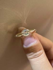 rakol Fashionable Cubic Zirconia Decorated Dynamic Revolving Planet Ring, Suitable For Women's Daily Wear