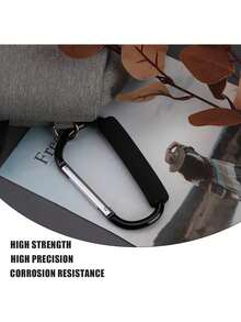 EstiloGanchos para Carriola, Mosquetón Carrito Bebe para Bolso, Herramienta Multiusos, Gancho a Presión, Stroller Hook para Bolsas, Pañaleras, Biberones, Sillas Ruedas pañaleras y más Carabiner Hook (Negro)Versión mejorada - 1 - Ver 6