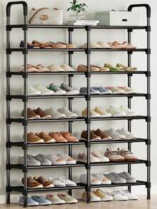 1pc New 2-8 Tier Double Row Shoe Rack - Easy Assembly, Space-Saving Storage Shelf For Shoes, Multi-Section Closet Organizer, Durable Home Decor For Entryway, Hallway, Mudroom, Bedroom, And Dorm, 2-8 Tier Config, Double-Row Design, Sturdy, Practical Shoe Storage Solution, Fits Boots And Sneakers, Lightweight Yet Strong Construction, Quick Setup, Minimal Footprint, Autumn-Ready Organization Essential - Multicolor - View 7