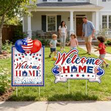 Welcome Home Yard Signs Decorative Garden Stakes Lawn Signs Outdoor Landscaping Decorations - D - View 2